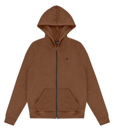 Jaqueta Masculina Plus Moletom Premium Diametro Marrom