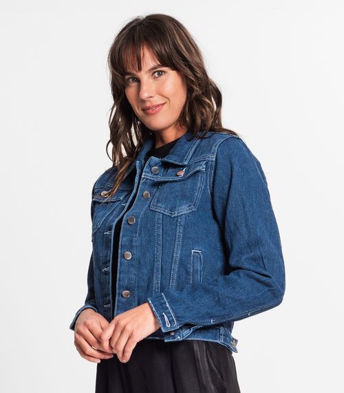 Jaqueta Jeans Feminina Rovitex Azul