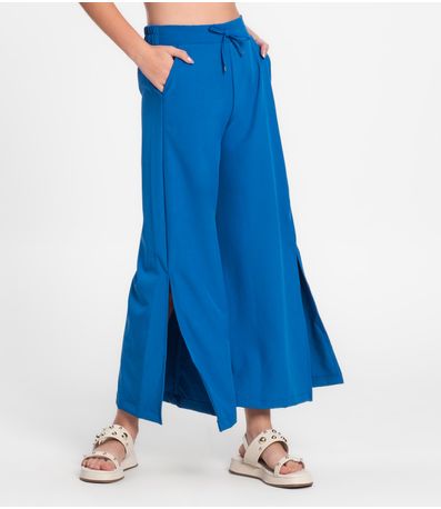 Calça Juvenil Feminina Em Crepe Light Minty Azul