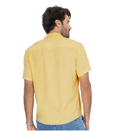 Camisa Masculina Em Viscose Slub Diametro Amarelo