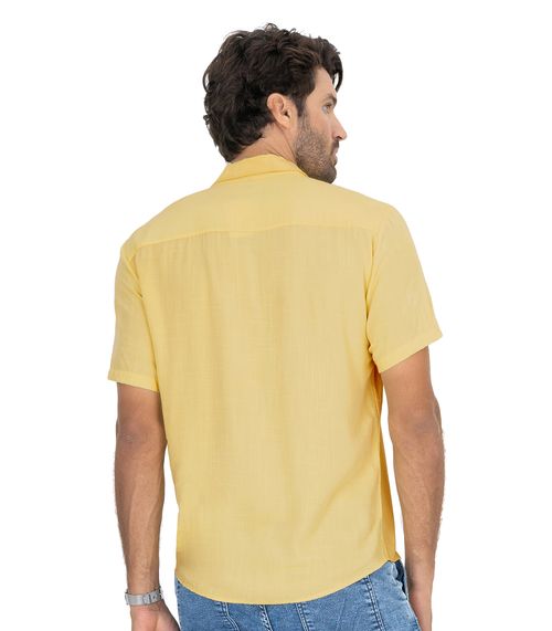 Camisa Masculina Em Viscose Slub Diametro Amarelo
