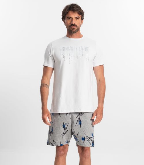 Bermuda Masculina Estampada Rovitex Cinza