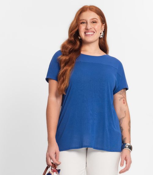 Blusa Feminina Plus Size Secret Glam Azul