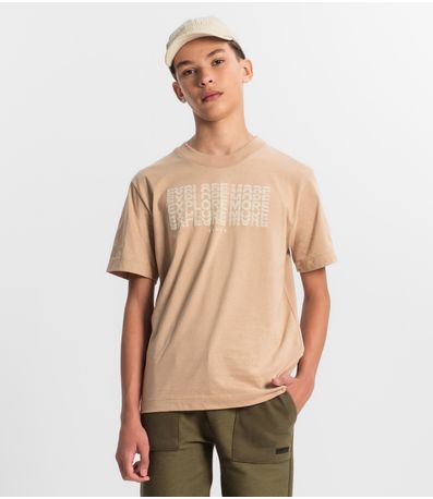 Camiseta Juvenil Masculina Em Meia Malha Minty Marrom