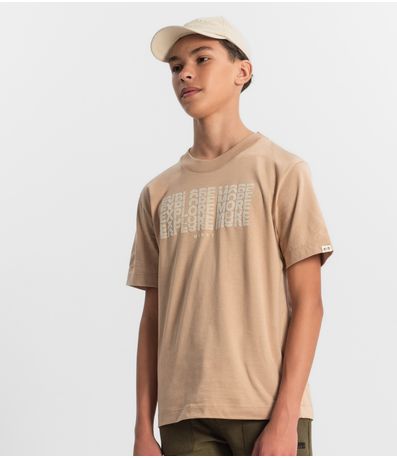 Camiseta Juvenil Masculina Em Meia Malha Minty Marrom