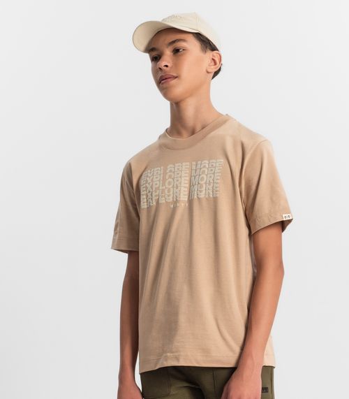 Camiseta Juvenil Masculina Em Meia Malha Minty Marrom