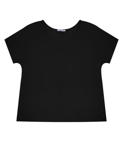 Blusa Manga Curta Feminina Plus Size Secret Glam Preto