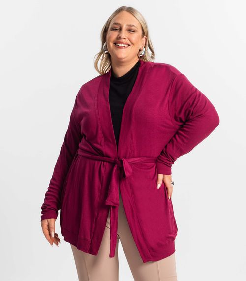 Cardigan Plus Size Feminino Secret Glam Vermelho