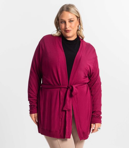 Cardigan Plus Size Feminino Secret Glam Vermelho