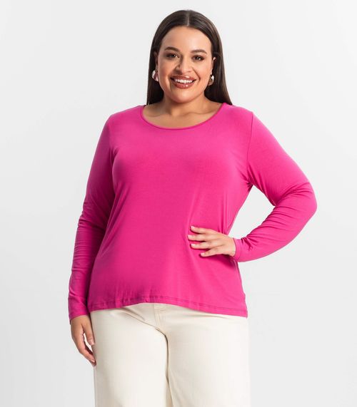 Blusa Manga Longa Viscotorcion Secret Glam Rosa