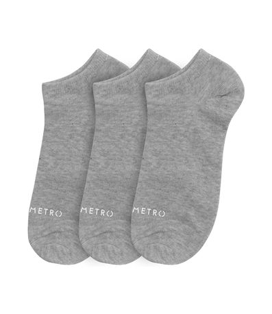 Kit 3 Pares De Meia Soquete Adulta Diametro Cinza