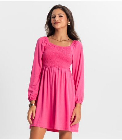 Vestido Juvenil Manga Longa Minty Rosa