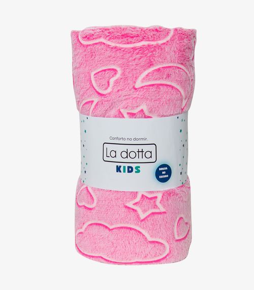Manta Infantil Brilha No Escuro La dotta Rosa
