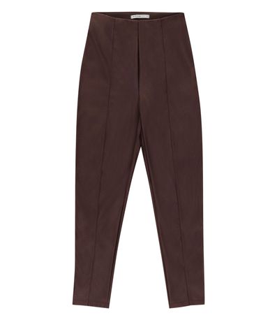 Calça Feminina Skinny de Couro Sintético Endless Marrom