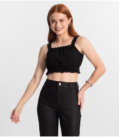 Blusa De Alça Juvenil Feminina Minty Preto