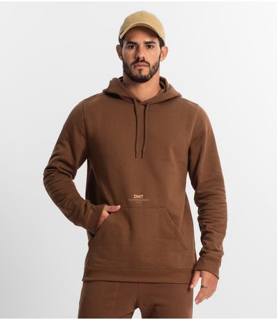 Blusão Masculino Com Capuz Diametro Marrom