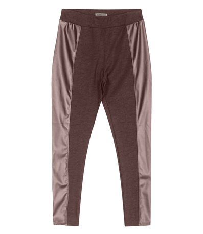 Legging Feminina Em PU Secret Glam Marrom