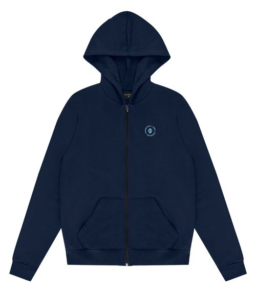 Jaqueta Masculina Moletom Com Capuz Diametro Azul