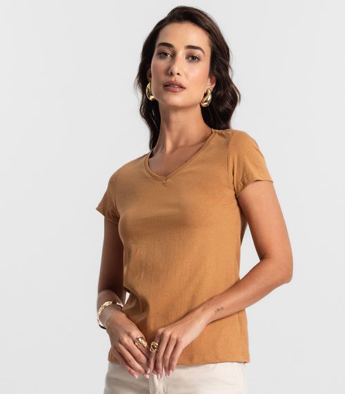 Blusa Feminina Meia Malha 30 Básica KO Marrom