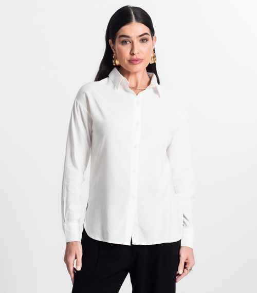 Camisa Feminina Oversized Listras Select Off White