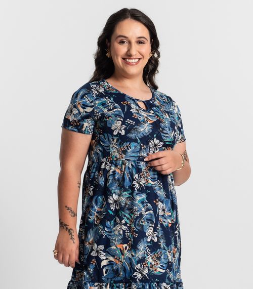 Vestido Feminino Midi Recorte Maria Midsize Select Azul