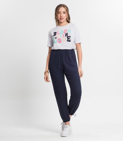 Calça Juvenil Feminina Em Sarja Minty Azul
