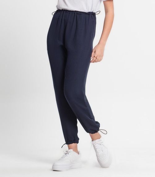 Calça Juvenil Feminina Em Sarja Minty Azul