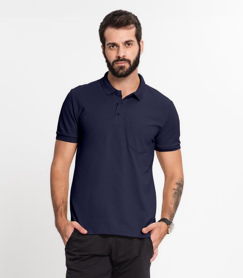 Camisa Polo Piquet Masculina KO Azul