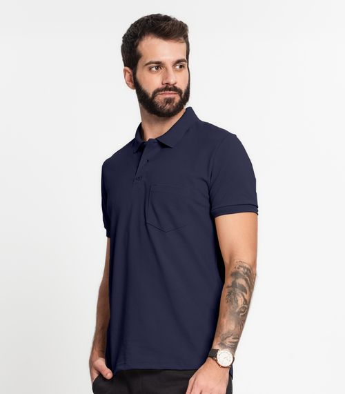 Camisa Polo Piquet Masculina KO Azul