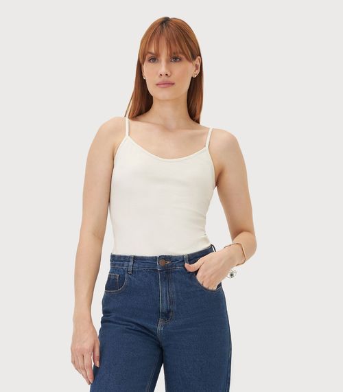 Regata Cotton Básica Feminina Kohmar Bege