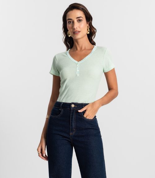 Blusa Feminina Ribana de Linho KO Cinza