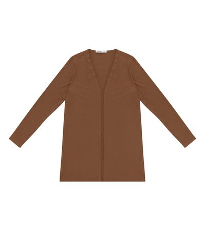 Cardigan Feminino Ribana Canelada Endless Marrom