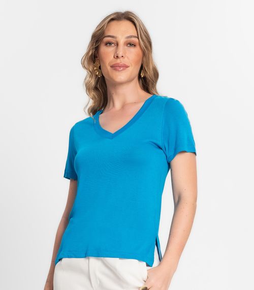 Blusa Feminina Decote V Endless Azul