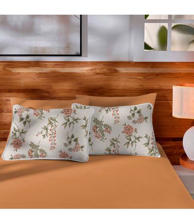 Jogo de Cama Casal Premium Fio Penteado Vivaldi Laranja