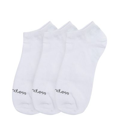 Kit 3 Pares De Meias Soquete Adulto Endless Branco
