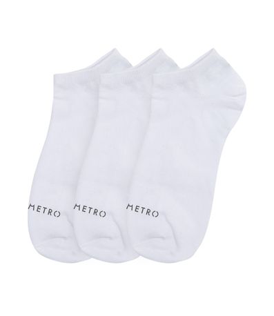 Kit 3 Pares De Meia Soquete Adulta Diametro Branco
