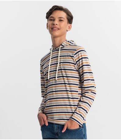 Camiseta Juvenil Masculina Listrada Minty Marrom