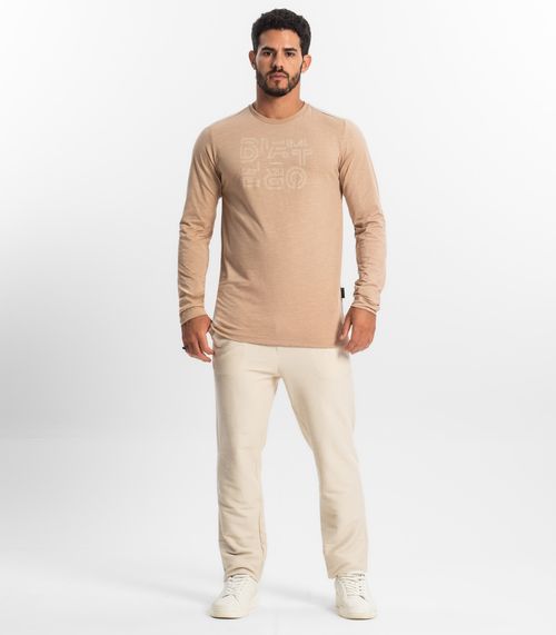 Calça Masculina Em Moletinho Diamentro Bege
