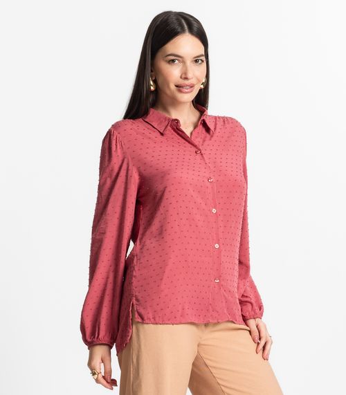 Camisa Feminina Viscose Texturizada Select Vermelho