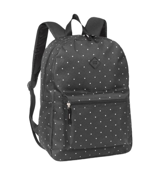Mochila Feminina Estampada Padrao De Estrelas Clio Preto