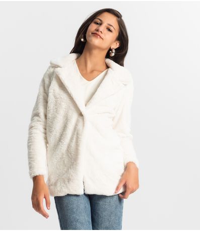 Casaco Juvenil Feminino Pelo Safira Minty Bege