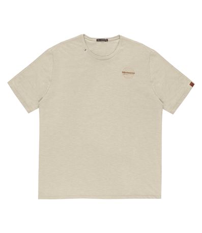 Camiseta Masculina Plus Size Flamê Diametro Bege