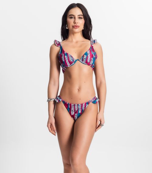 Conjunto Biquíni Estampado Com Aro Bela Gaia Rosa
