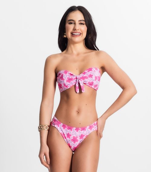 Conjunto Biquíni Estampado 2 em 1 Bela Gaia Rosa
