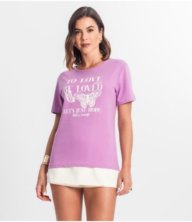 T-shirt Feminina Estampada Select Rosa