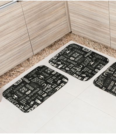 Tapete Cozinha Base Antiderrapante Tapetes Junior Preto
