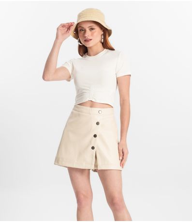 Shorts Saia Juvenil Minty Bege