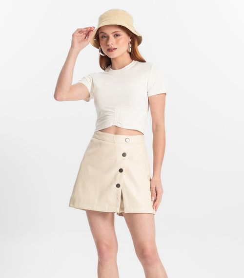 Shorts Saia Juvenil Minty Bege