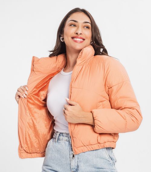 Jaqueta Feminina Puffer Bomber Select Laranja