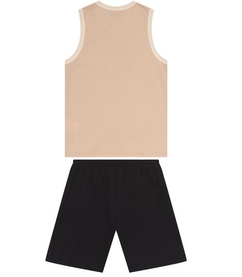 Conjunto Infantil Menino Com Camiseta Agathos Marrom